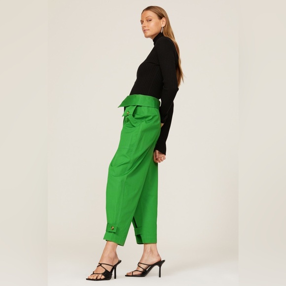 3.1 Phillip Lim Structured Banana Trousers Green Womens 6‎ - Picture 2 of 4